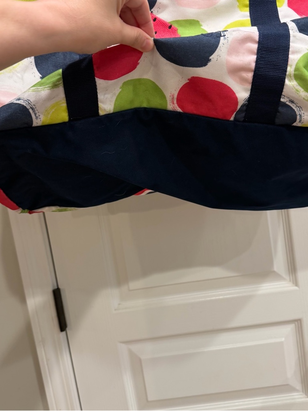 Thirty One 31 Bag Large Canvas Polka Dot Watermelon Heather Utility Tote Bag - Picture 10 of 12